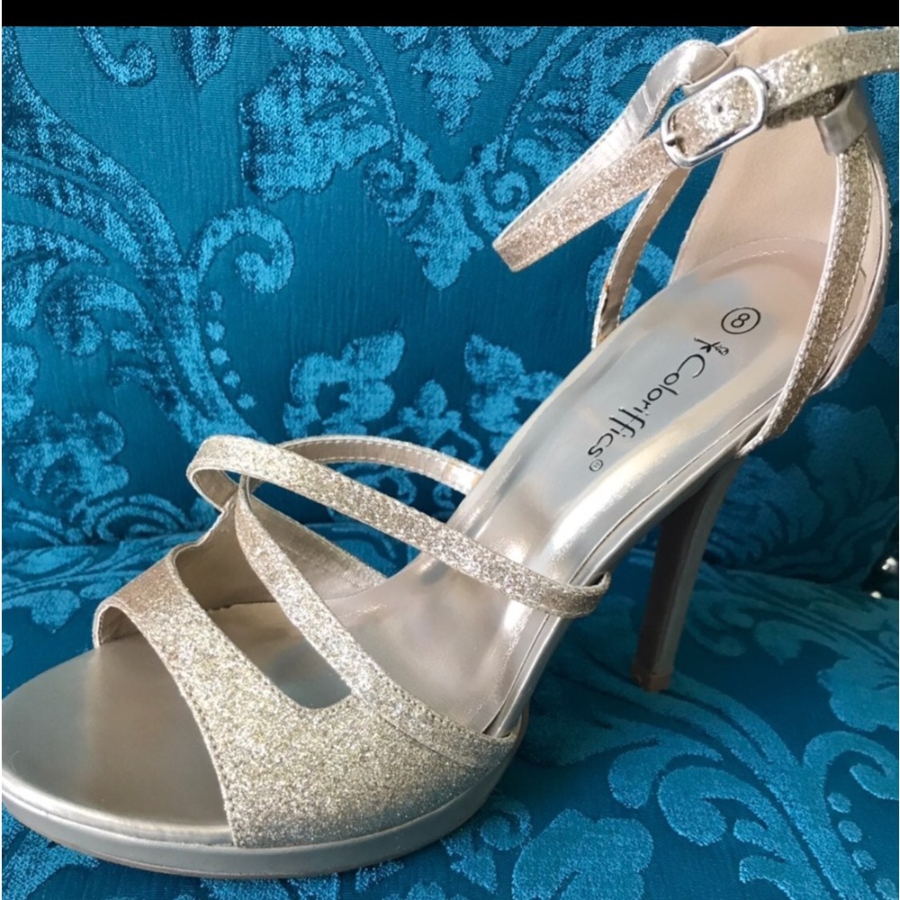 silver coloriffics   platform heels